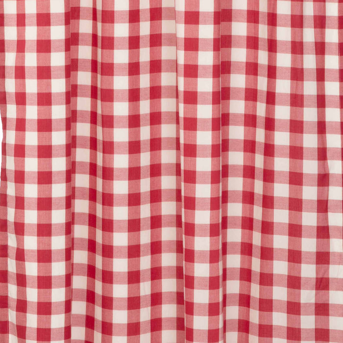 Annie Red Buffalo Check Lined Panel Curtains 96" - Primitive Star Quilt Shop