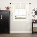 Antique White Fringed Tobacco Cloth Swag Curtains - Primitive Star Quilt Shop