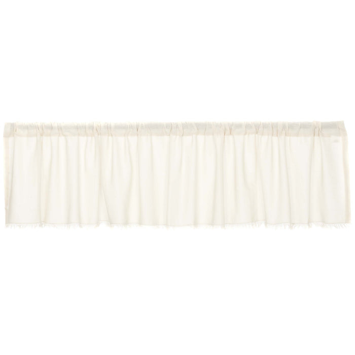 Antique White Fringed Tobacco Cloth Valance 90" - Primitive Star Quilt Shop