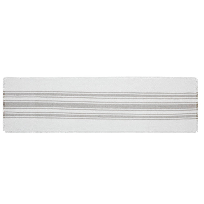 Antique White Stripe Dove Grey Indoor/Outdoor Runner 12x48" - Primitive Star Quilt Shop