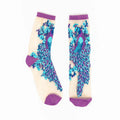 Aquamarine Peacock Sheer Crew Sock