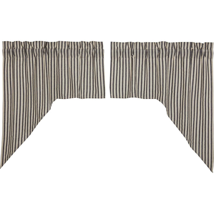 Ashmont Ticking Stripe Lined Swag Curtains - Primitive Star Quilt Shop