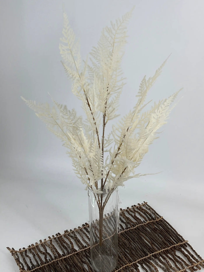 Le Fleur Asparagus Bush Cream 25" - Artificial Non-Flowering Plants Silk
