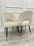 Astra Dining Chair - Beige Velvet - Modern Home Interiors