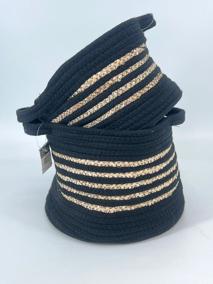 Sullivans Basket Black/Tan Large 9”D x 7.5”H - Merchandise