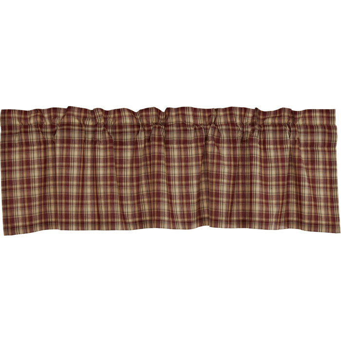 Beckham Plaid Lined Valance 60" - Primitive Star Quilt Shop