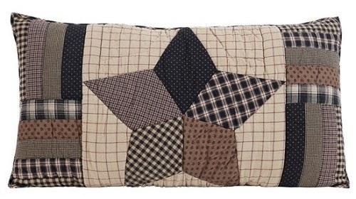 Bingham Star Quilted King Sham  21x37" - Primitive Star Quilt Shop