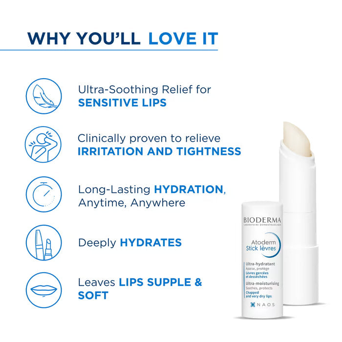 Bioderma Atoderm Ultra Moisturising Lip Balm 4g