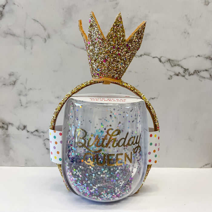 Birthday Queen Wine Glass and Gold Crown - Lyla's: Clothing & Gifts - Online and Rockwall Texas Boutique
