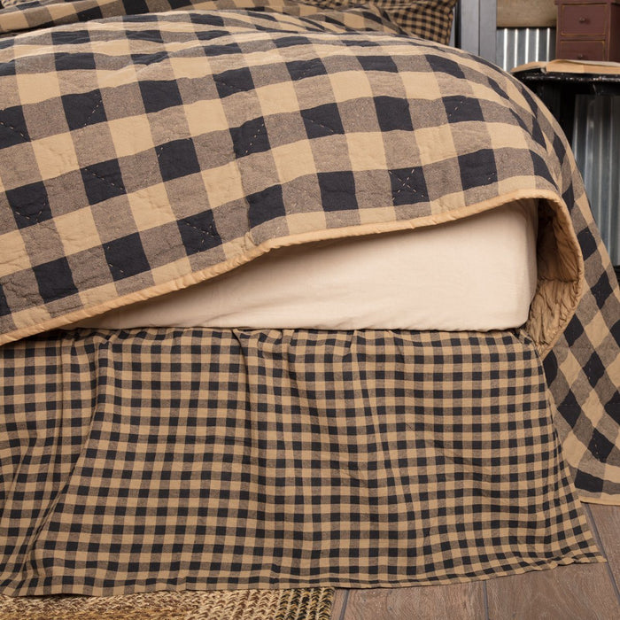 Black Check Bed Skirt - Primitive Star Quilt Shop