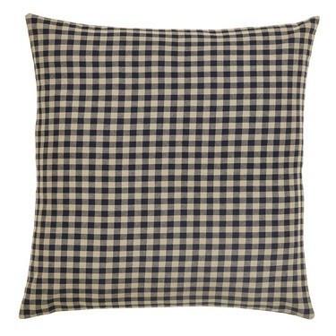 Black Check Fabric Euro Sham 26x26" - Primitive Star Quilt Shop