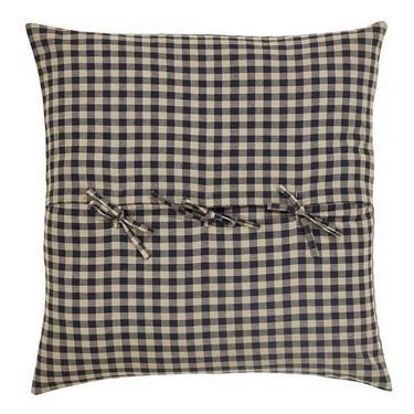 Black Check Fabric Euro Sham 26x26" - Primitive Star Quilt Shop