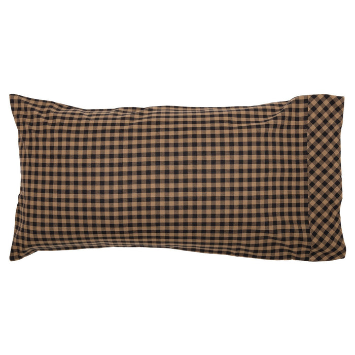 Black Check King Pillow Case - Set of 2 - Primitive Star Quilt Shop