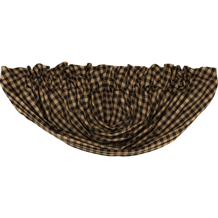 Black Check Lined Balloon Valance - Primitive Star Quilt Shop
