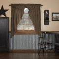 Black Check Scalloped Lined Prairie Curtains 63" - Primitive Star Quilt Shop