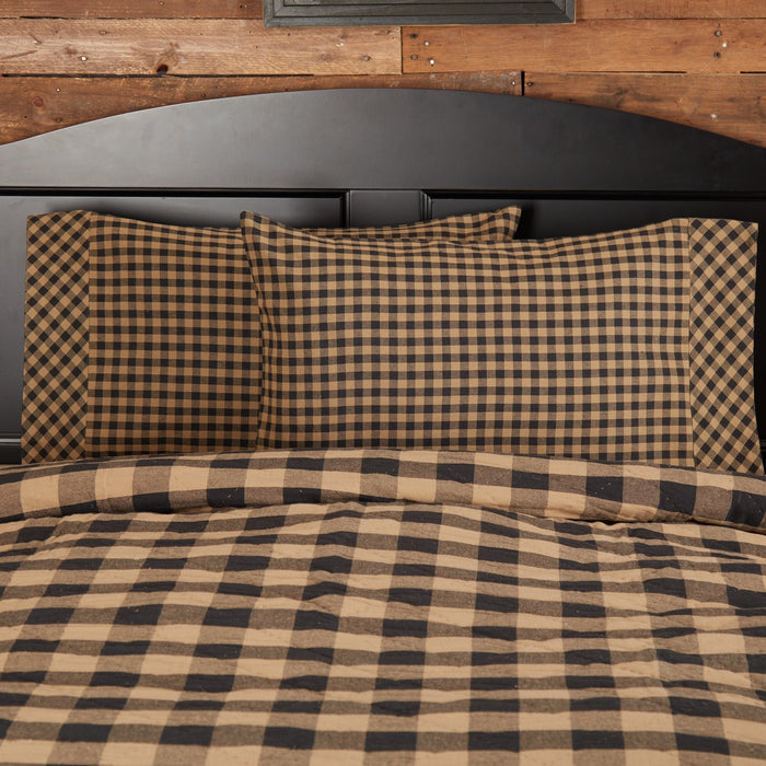 Black Check Standard Pillow Case - Set of 2 - Primitive Star Quilt Shop