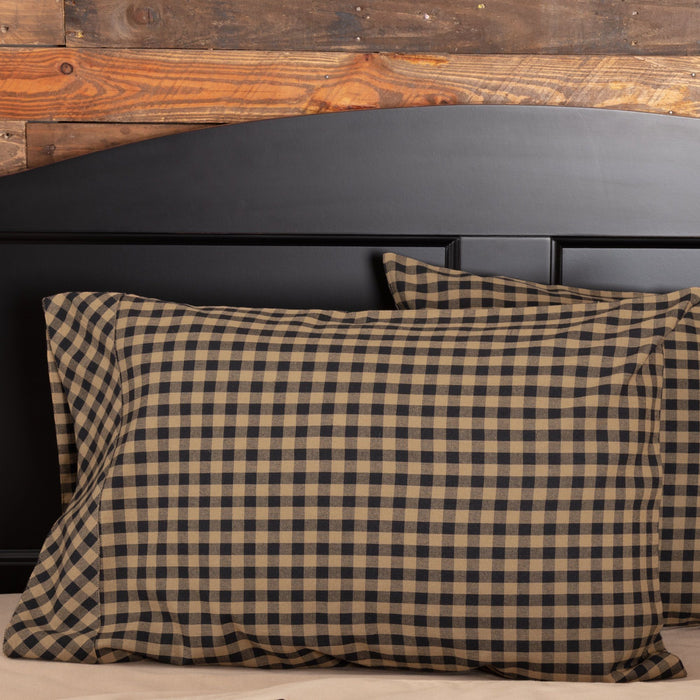 Black Check Standard Pillow Case - Set of 2 - Primitive Star Quilt Shop