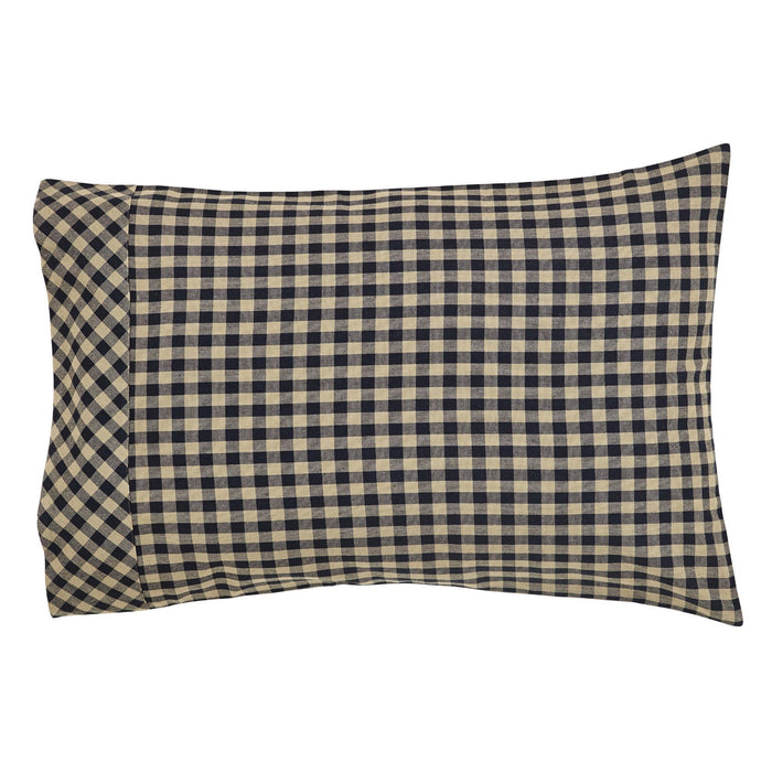 Black Check Standard Pillow Case - Set of 2 - Primitive Star Quilt Shop