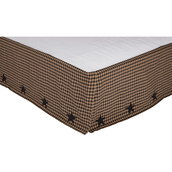 Black Check Star Bed Skirt - Primitive Star Quilt Shop