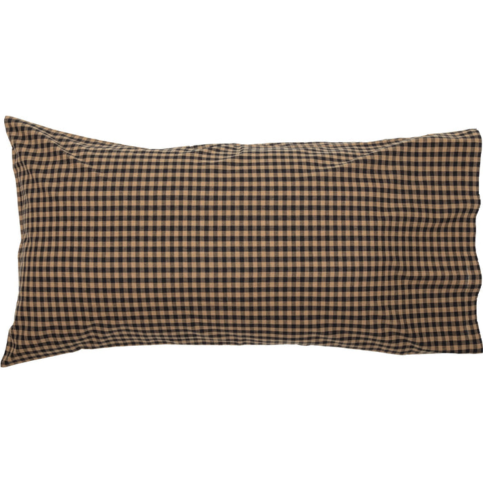 Black Check Star King Pillow Case - Set of 2 - Primitive Star Quilt Shop