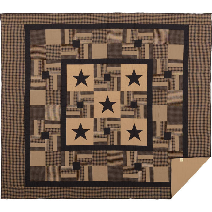 Black Check Star Quilt - Primitive Star Quilt Shop