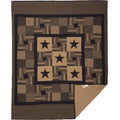 Black Check Star Quilt Twin Quilt- Primitive Star Quilt Shop