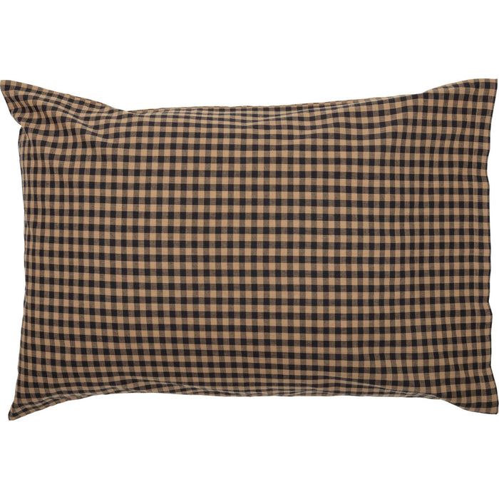 Black Check Star Standard Pillow Case - Set of 2 - Primitive Star Quilt Shop