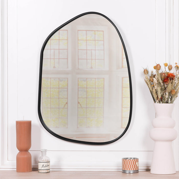 Black Framed Asymmetrical Wall Mirror