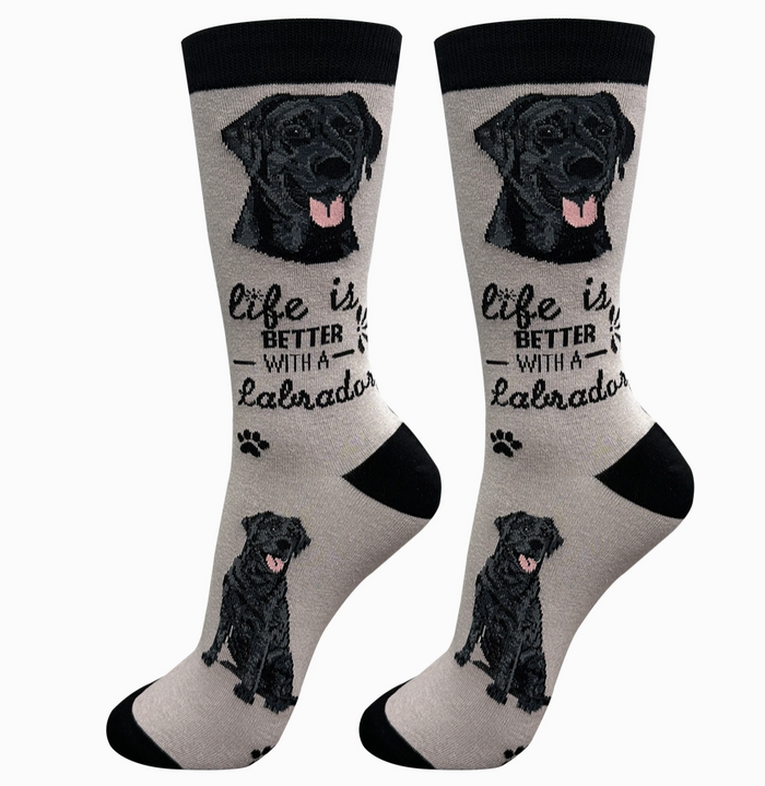 Black Labrador - Life is Better Socks - Premium Socks from Sock Daddy - Just $10.95! Shop now at Pat's Monograms