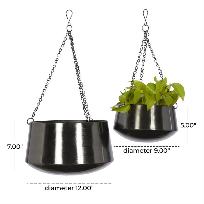 Deco Marché Black Metal Hanging Planter Small 5" - Planters Merchandise