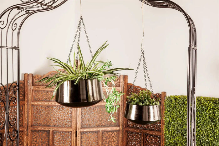 Deco Marché Black Metal Hanging Planter Small 5" - Planters Merchandise