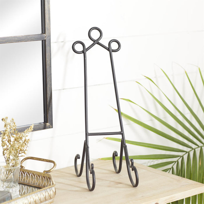Deco Marché Black Metal Scroll Easel 6" x 10" x 20" - Easels Merchandise