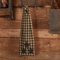Black Star Button Loop Tea Towel - Primitive Star Quilt Shop