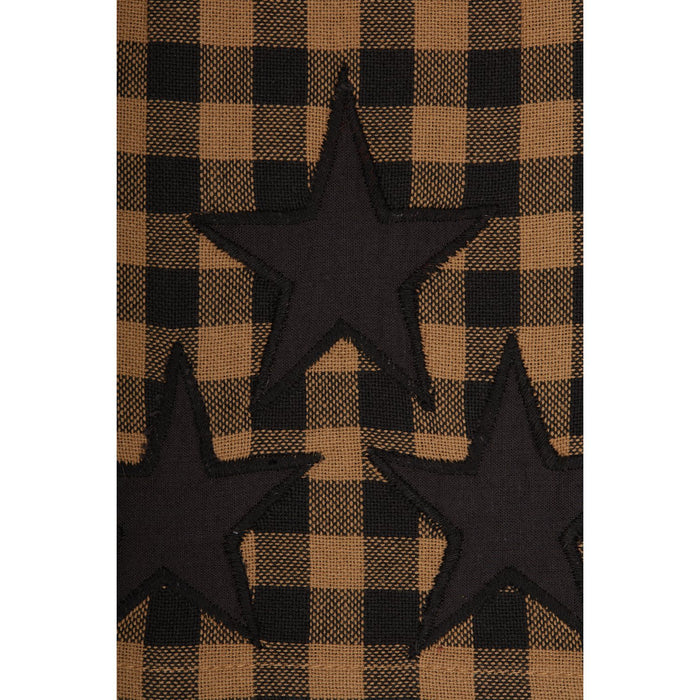 Black Star Button Loop Tea Towel - Primitive Star Quilt Shop
