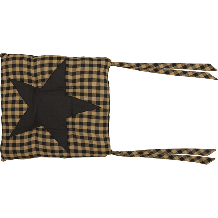 Black Star Chair Pad 14" - Primitive Star Quilt Shop