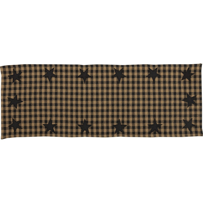 Black Star Woven Runner 13x36" - Primitive Star Quilt Shop