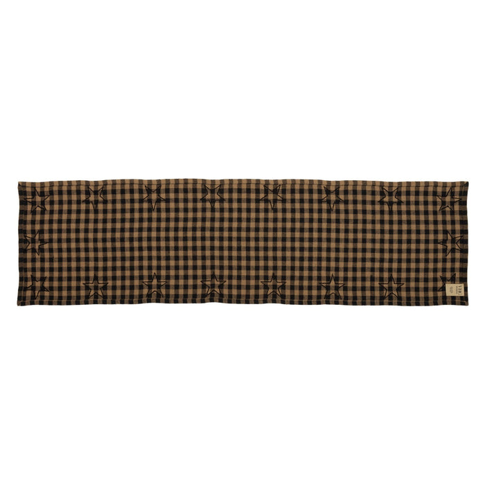 Black Star Woven Runner 13x48" - Primitive Star Quilt Shop