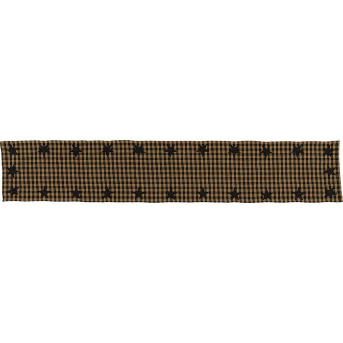 Black Star Woven Runner 13x72" - Primitive Star Quilt Shop
