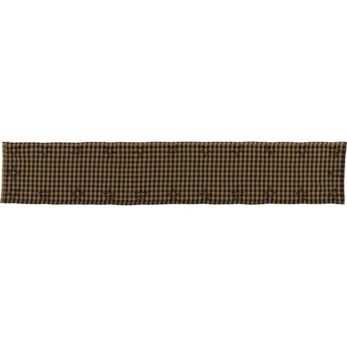 Black Star Woven Runner 13x72" - Primitive Star Quilt Shop