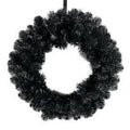 Liberty Floral Black Tinsel Wreath 24" - Wreaths Silk