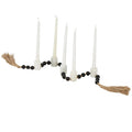 Black/White Marble Taper Candle Holder Garland 45"L