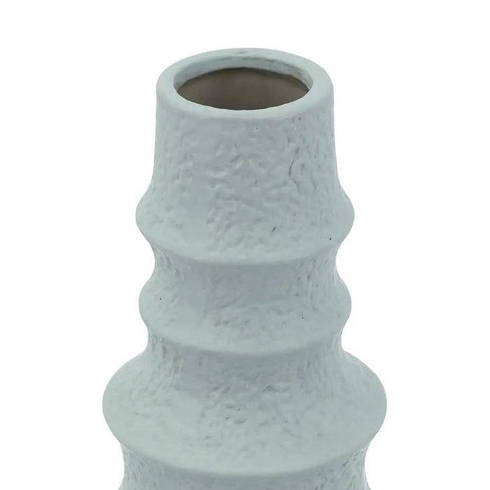 A&B Blue Ceramic Multi-Tiered Vase 5"D x 10.5" - Merchandise
