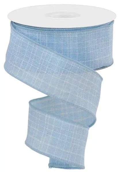 Blue Check Royal Burlap Ribbon 1.5" X 10Yd - Evergreen Home and Floral