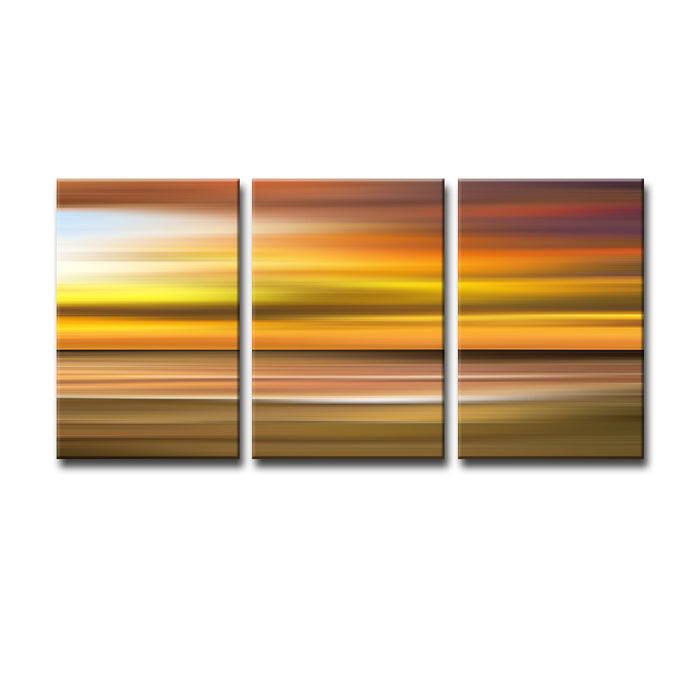 Blur Stripes No. 10' 3 Piece Wrapped Canvas Wall Art Set