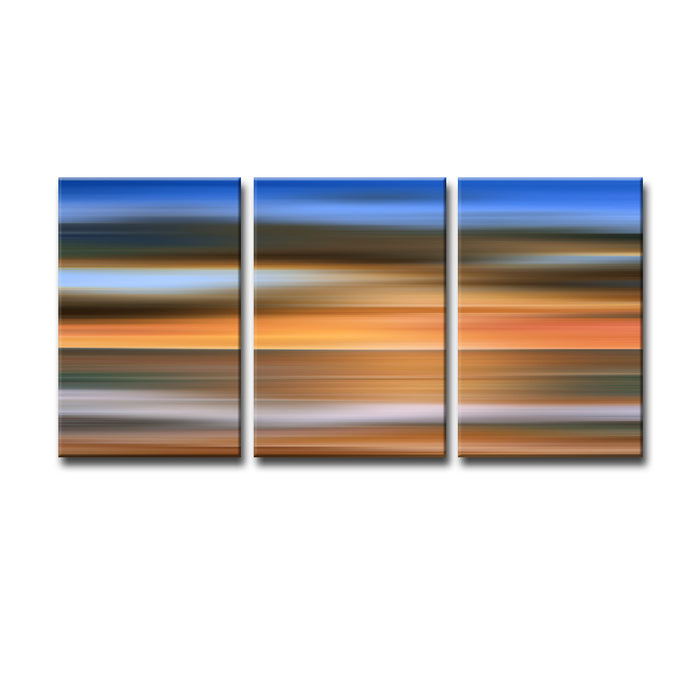 Blur Stripes No. 9' 3 Piece Wrapped Canvas Wall Art Set