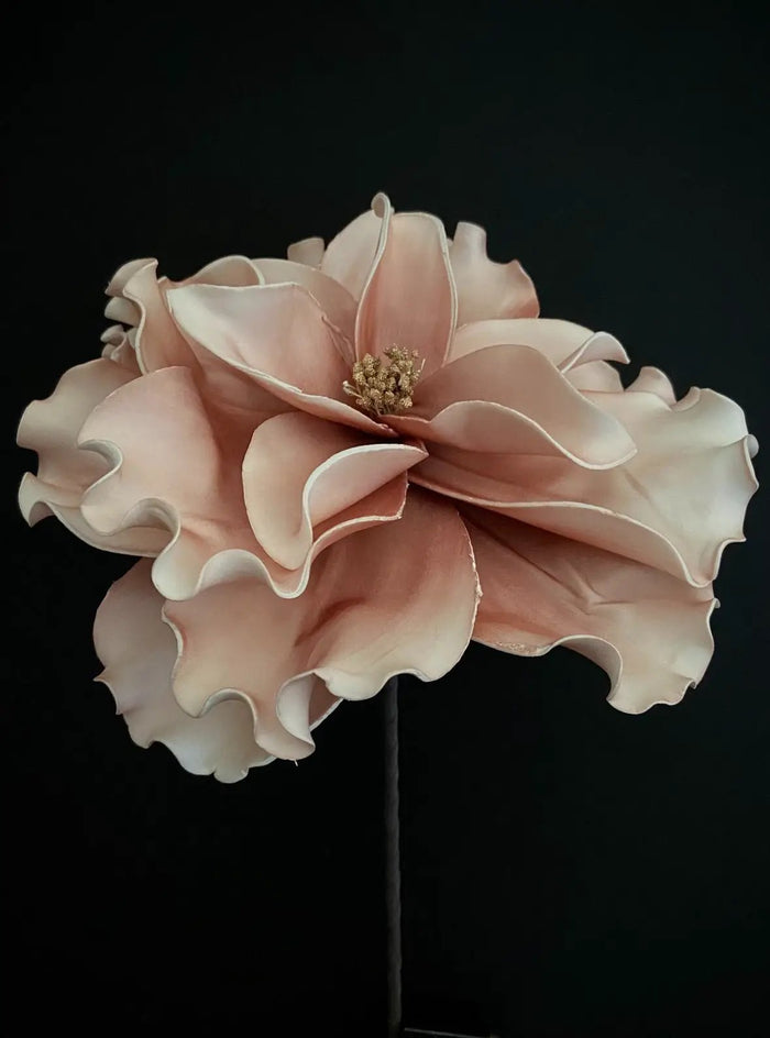 Light Garden Blush Rose Foam Flower Stem 18"L x 10"D - Artificial Flowering Plants Silk