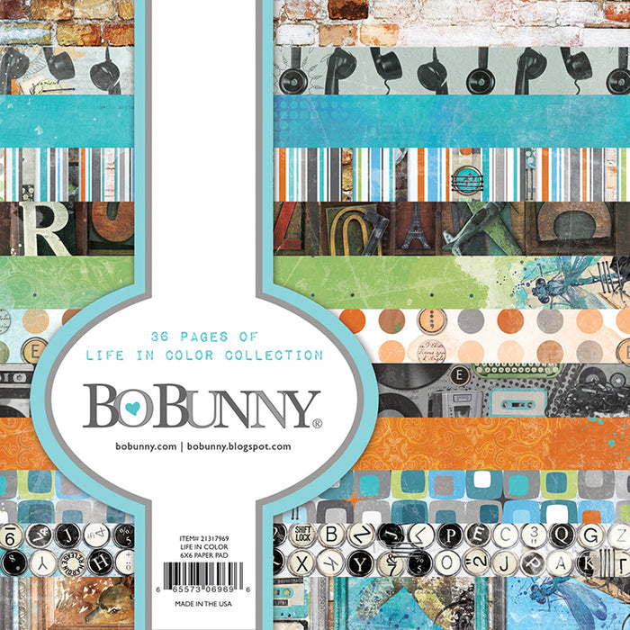 BoBunny Life In Color Collection 6 x 6 Paper Pad - SCRAPBOOKFARE