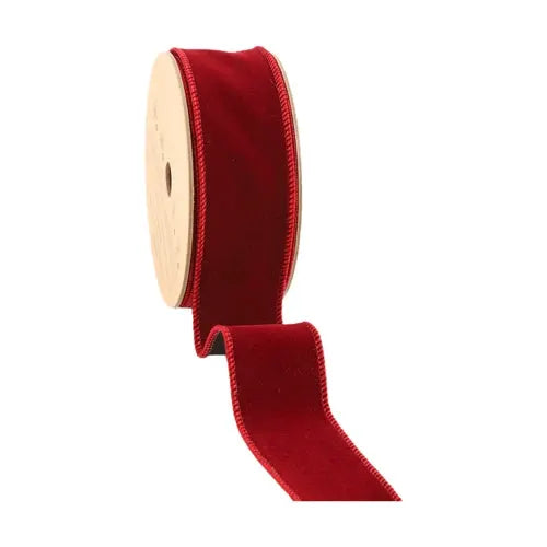 Bordeaux wired velvet ribbon by La Ribbons, 1.5 in x 10 yd