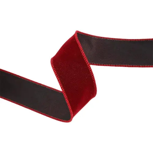 Bordeaux wired velvet ribbon by La Ribbons, 1.5 in x 10 yd.
