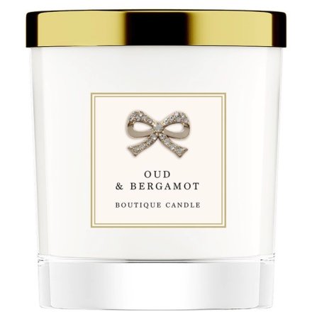 Boutique Oud & Bergamot Scented Candle with Gold Lid - 200ml - Modern Home Interiors
